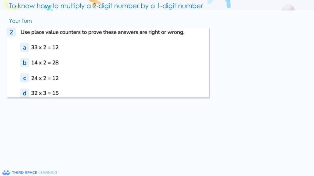multiplication question slide