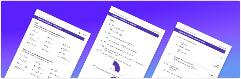 Algebraic fractions worksheet (includes adding algebraic fractions)