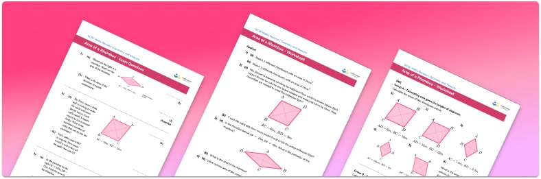 Area of a rhombus worksheet