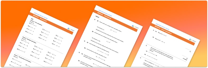 BIDMAS worksheet