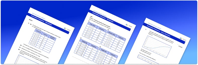 Cumulative frequency worksheet