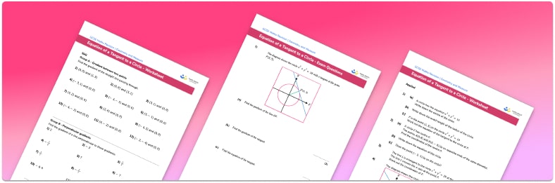 Equation of a tangent to a circle worksheet