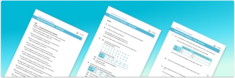 Experimental probability worksheet