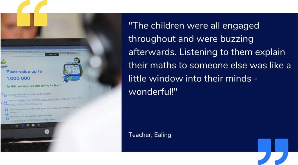 Quote from teacher about pupil's engagement with their tutor