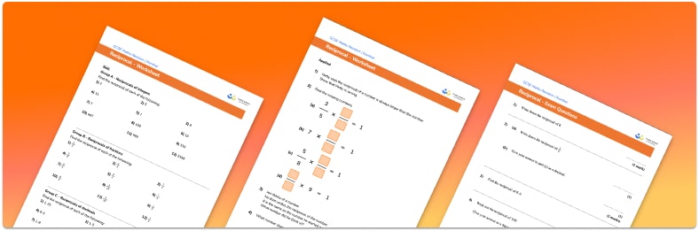 Reciprocal maths worksheet
