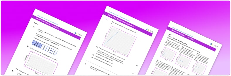 Speed time graph worksheet