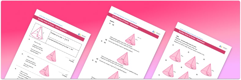 Surface Area  Of Cones Worksheet