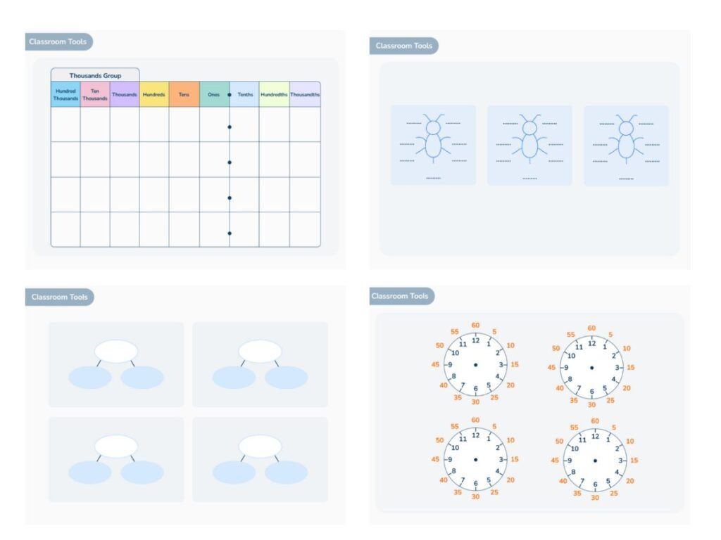 Classroom tools designed by curriculum experts used in Third Space Learning's online maths tutoring