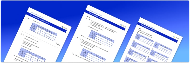 Two way tables worksheet
