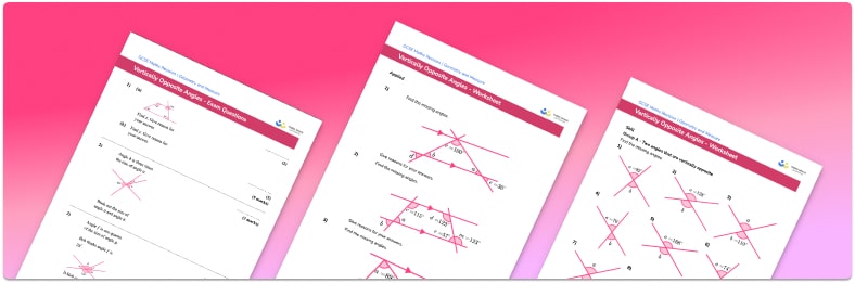 Vertically opposite angles worksheet 