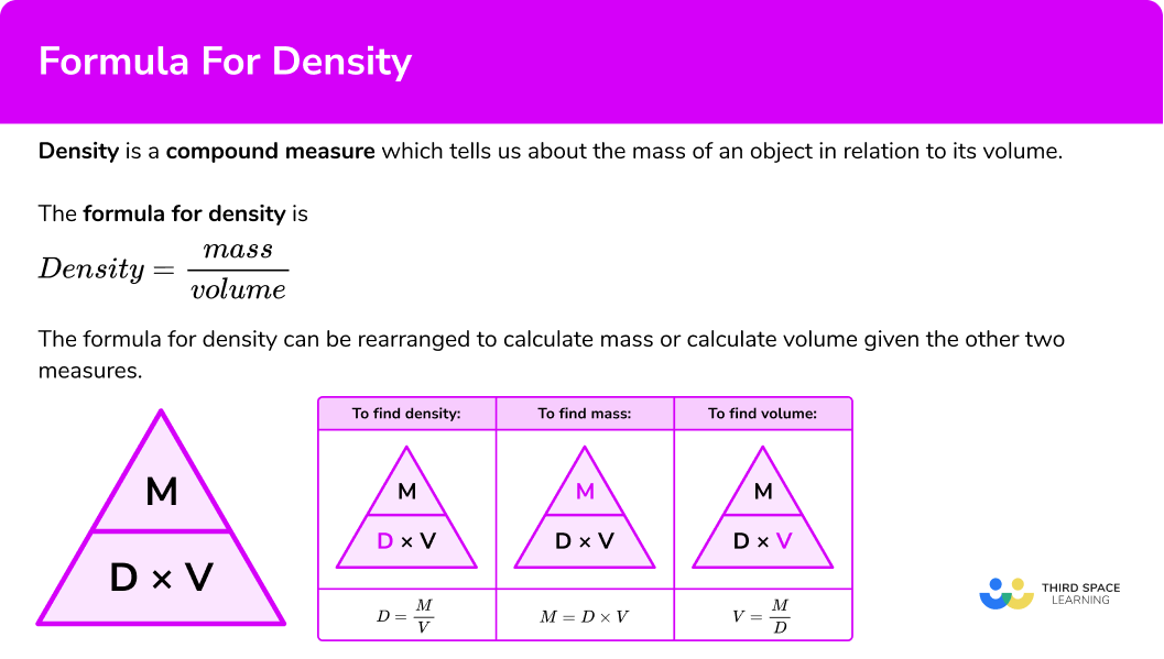 What is the formula for density?