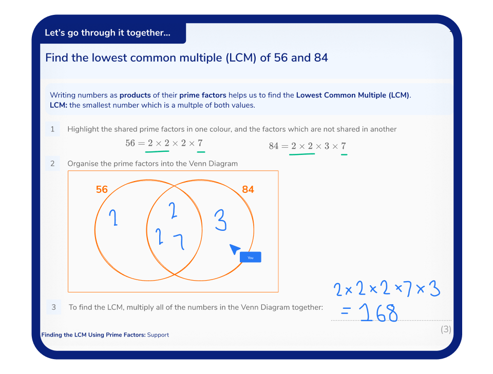 Example lowest common multiple lesson