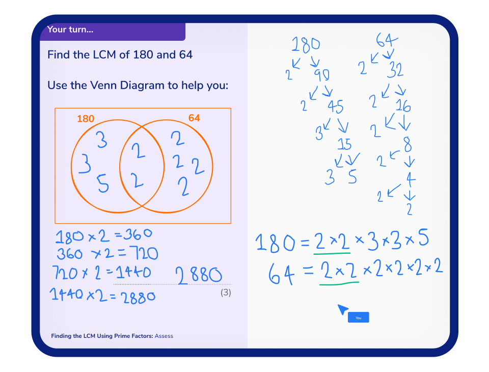 Example lowest common multiple lesson
