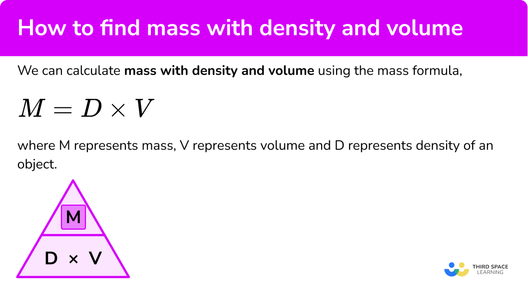 What is mass (with density and volume)?