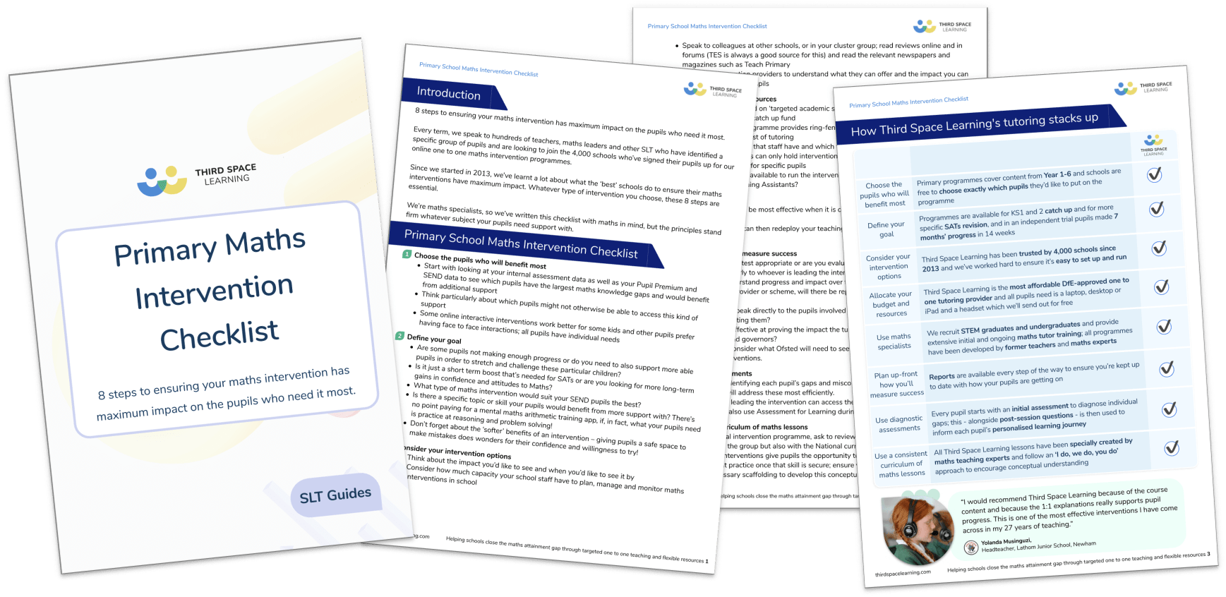 Primary School Maths Intervention Checklist