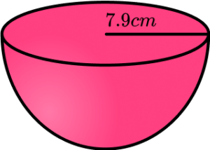 Volume of a hemisphere practice question 1