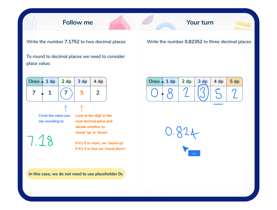 Example rounding to decimal places lesson
