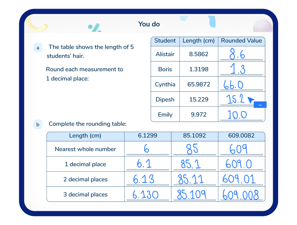 Example rounding to decimal places lesson