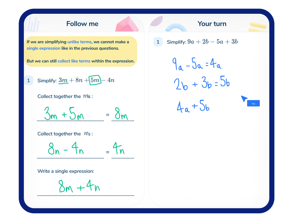 Example simplifying expressions lesson