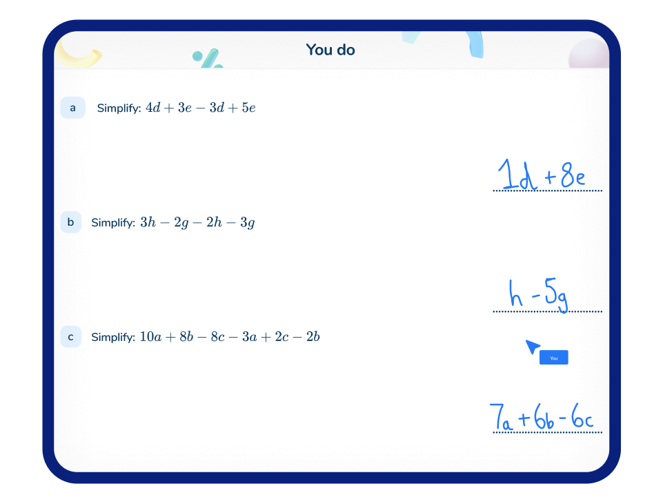 Example simplifying expressions lesson