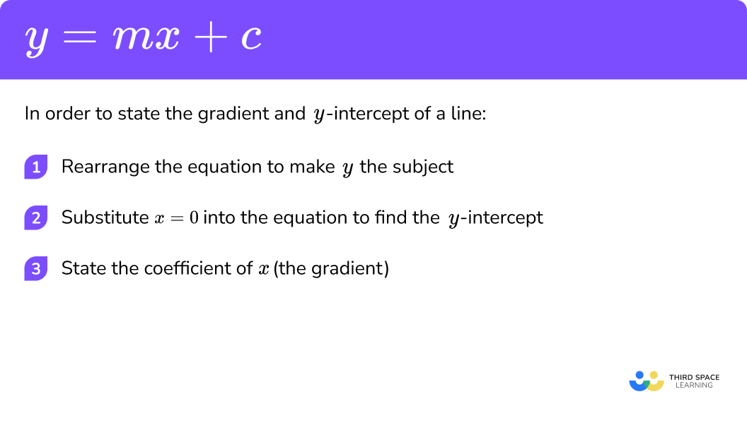 Explain how to use y=mx+c